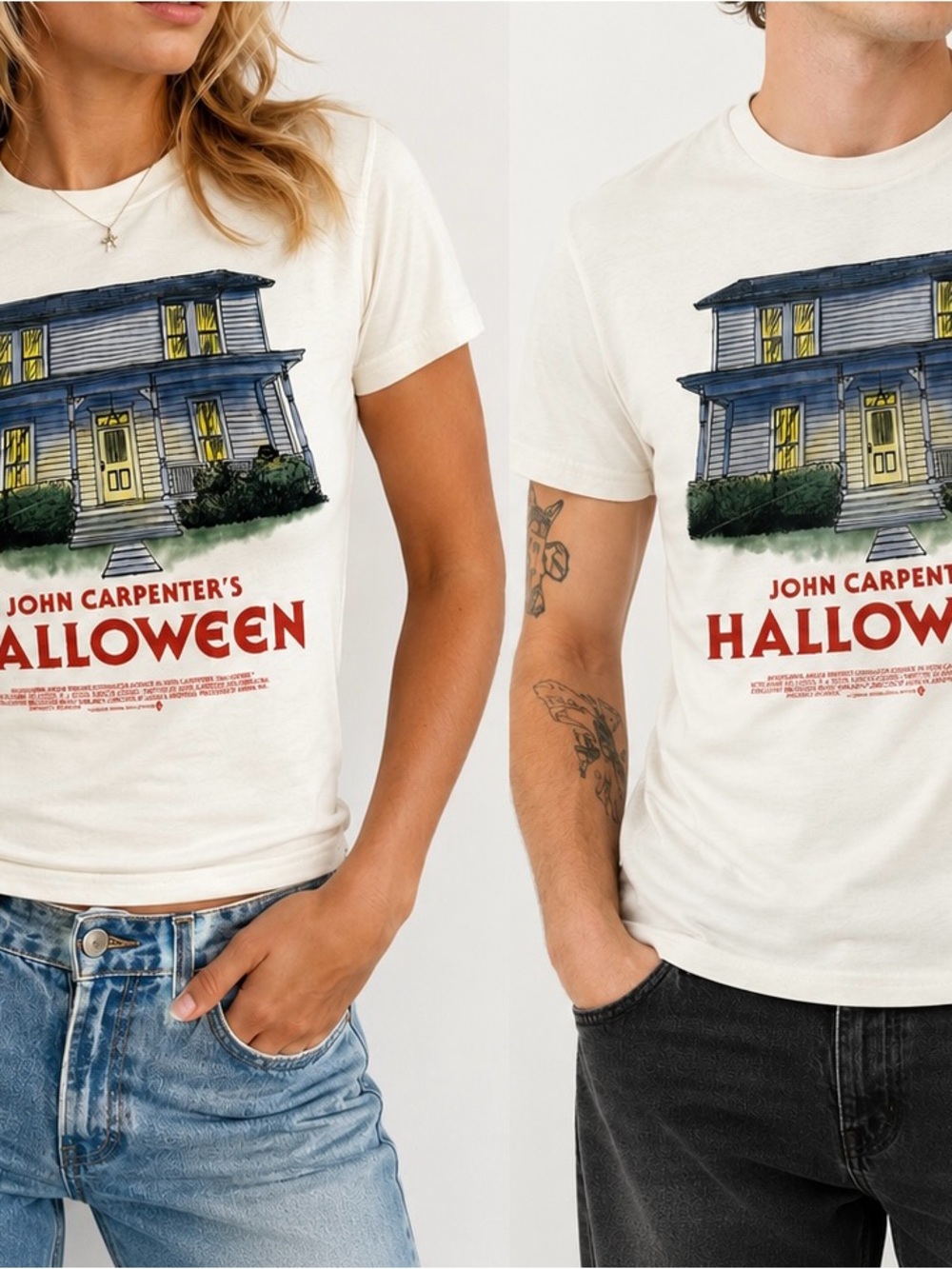John Carpenter’s Halloween Graphic Tee Slim Fit Horror Movie T-Shirt S